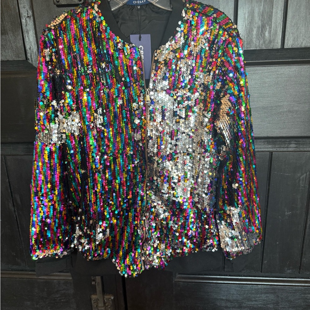 Multicolor Sequin Women's Jacket - Picture 3 of 8